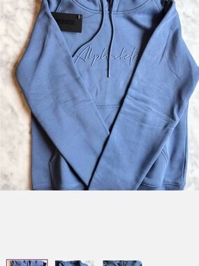 Alphalete Blue Embroidered Hoodie